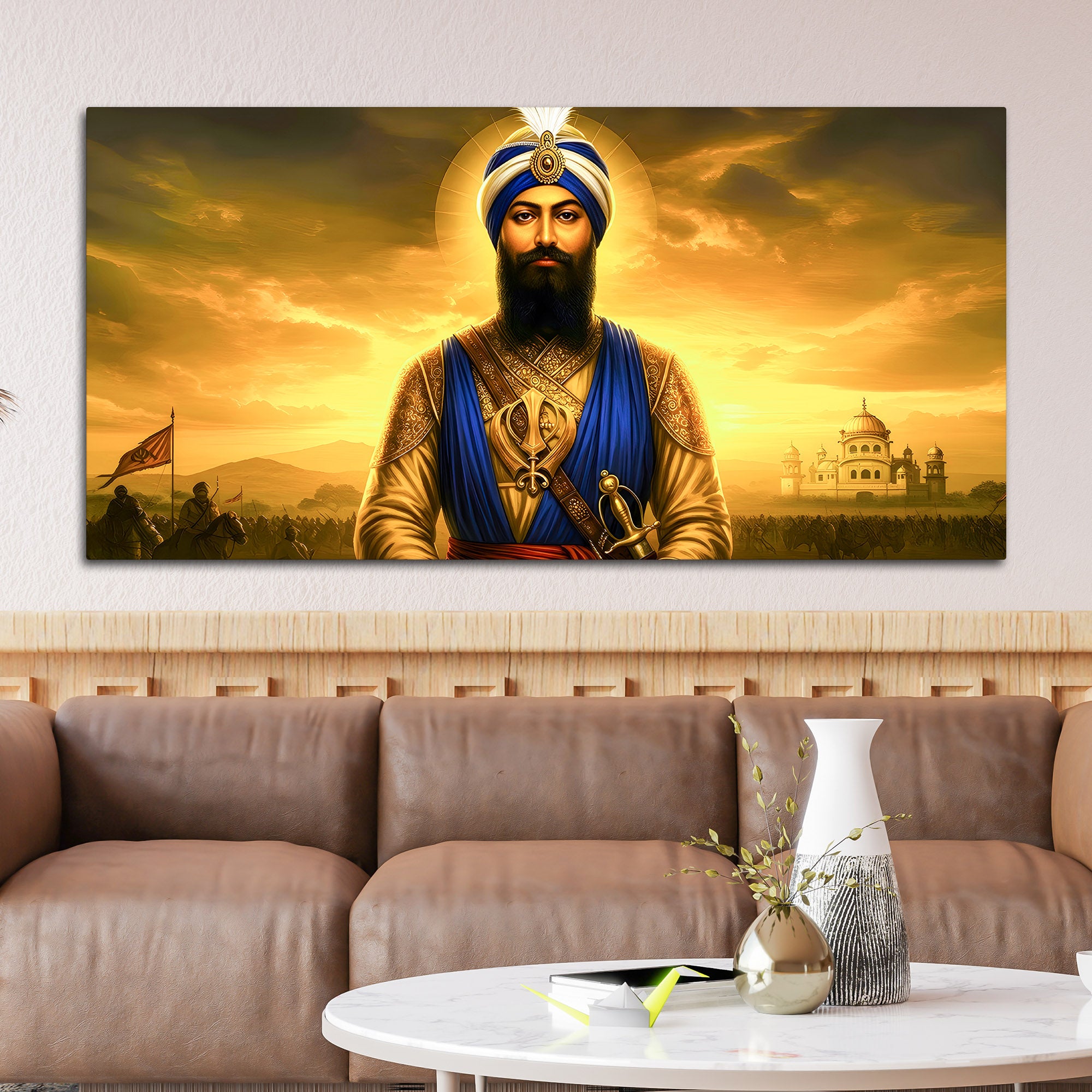 Sikh Guru Ji Decorative Wall Painting for Living Room