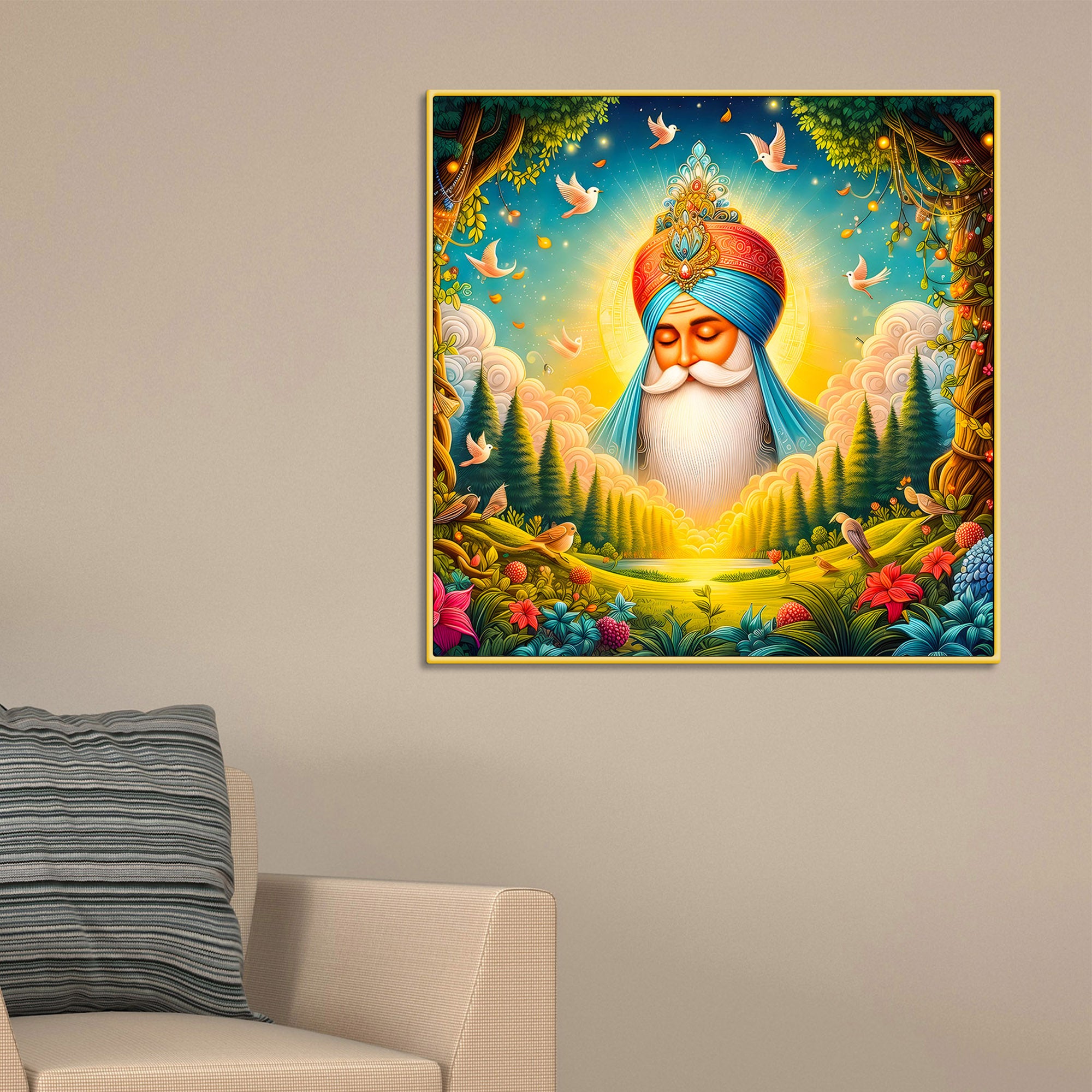 sikh-guru-nanak-dev-ji-divine-nature-wall-art-painting