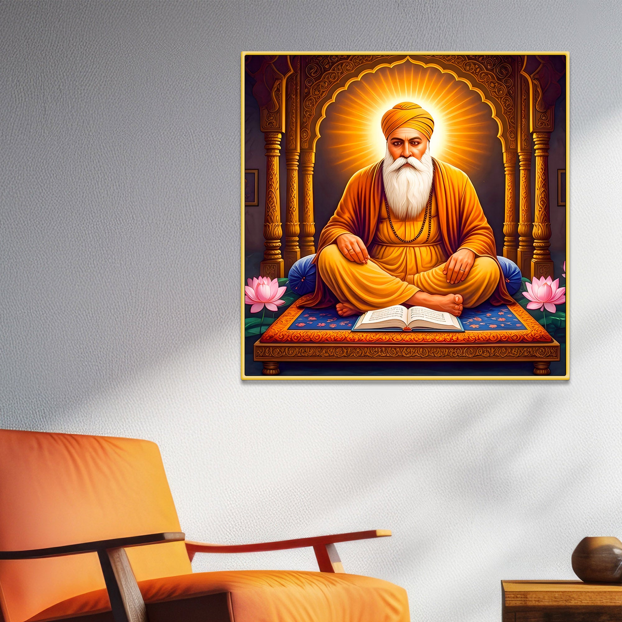 Sikh Spiritual Painting Guru Nanak Dev Ji Wall Art