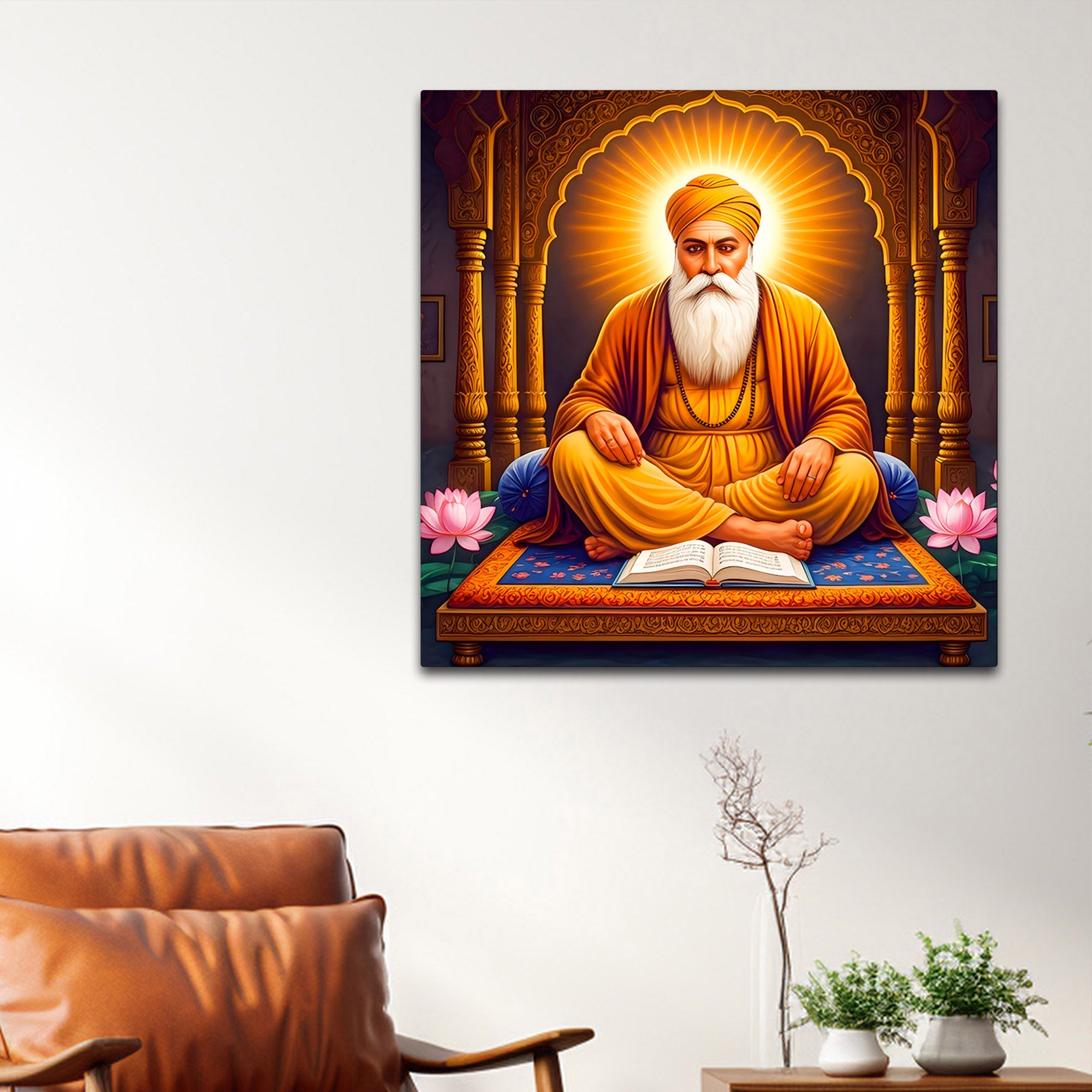 Sikh Spiritual Painting Guru Nanak Dev Ji Wall Art