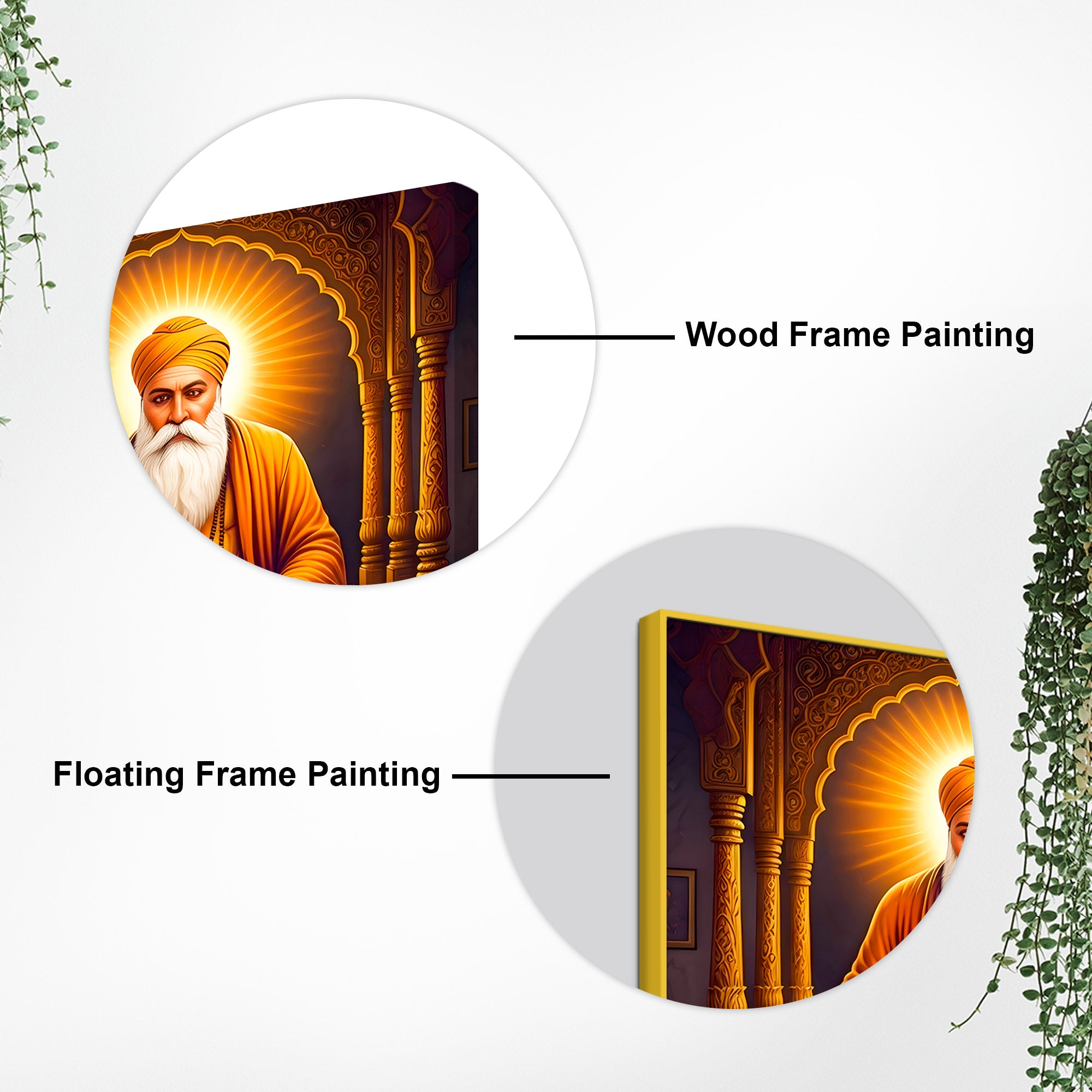 Sikh Spiritual Painting Guru Nanak Dev Ji Wall Art
