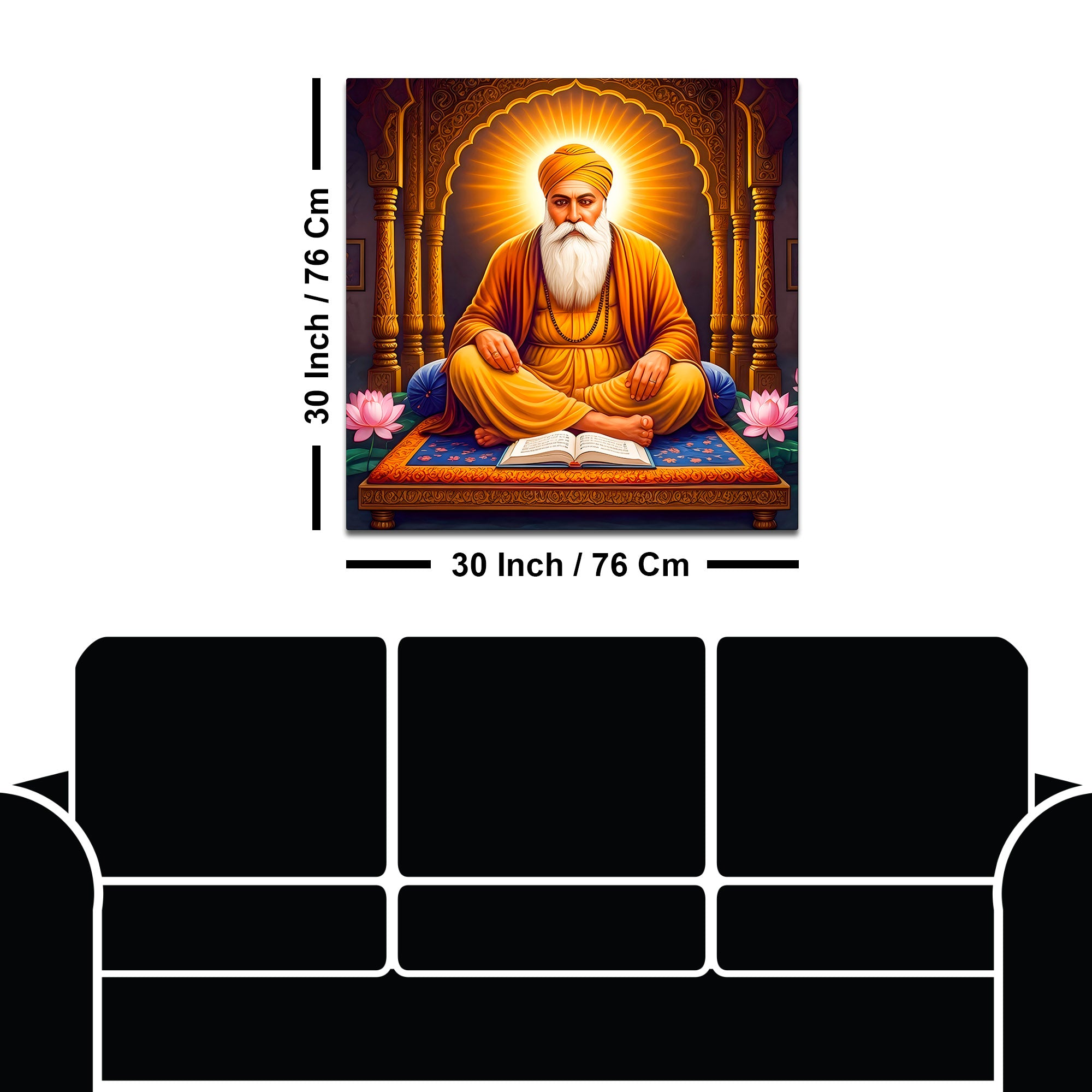Sikh Spiritual Painting Guru Nanak Dev Ji Wall Art
