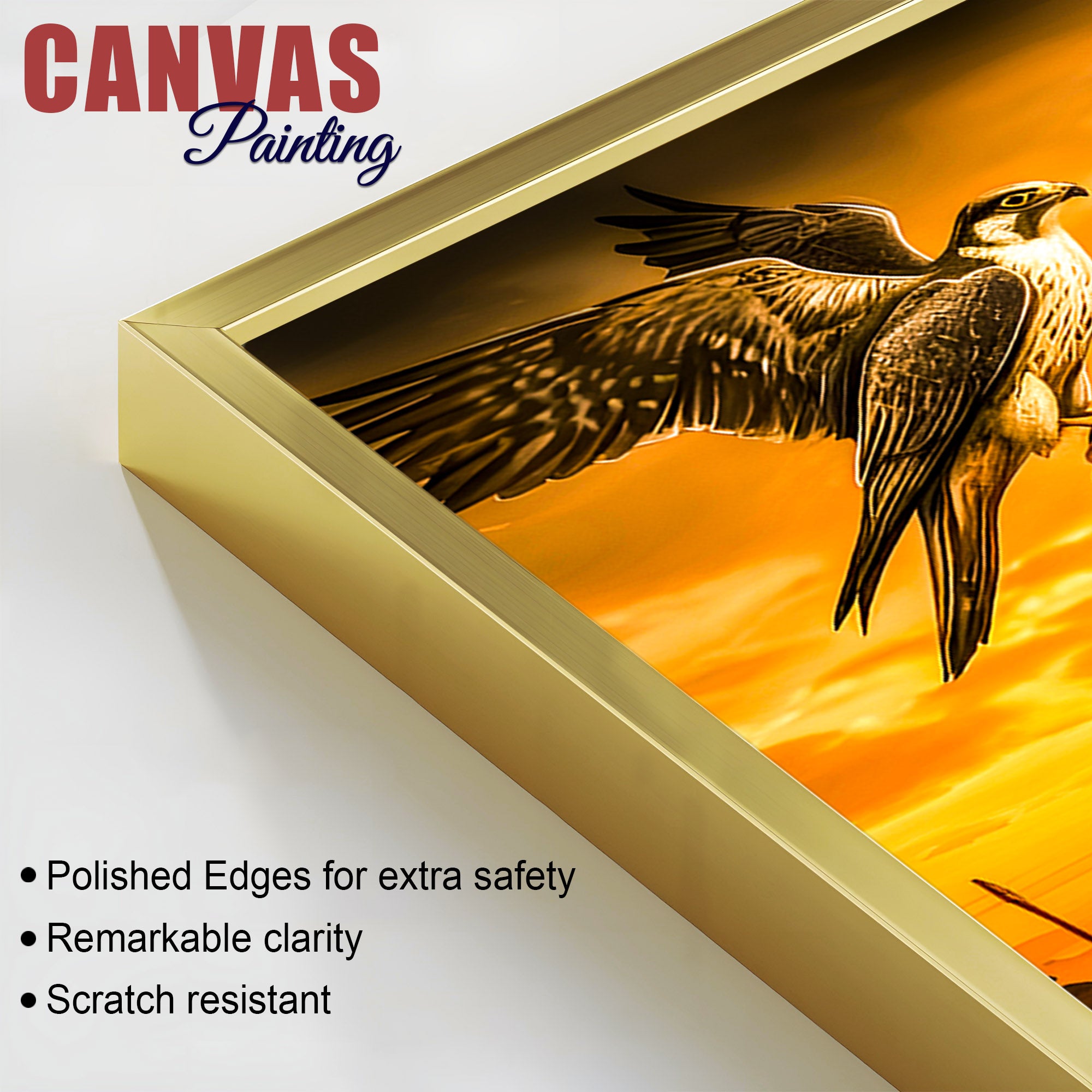 Sikh Spiritual Warrior Painting Golden Background Wall Décor