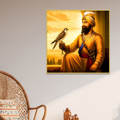 sikh-warrior-with-bird-painting-premium-wall-art-for-home