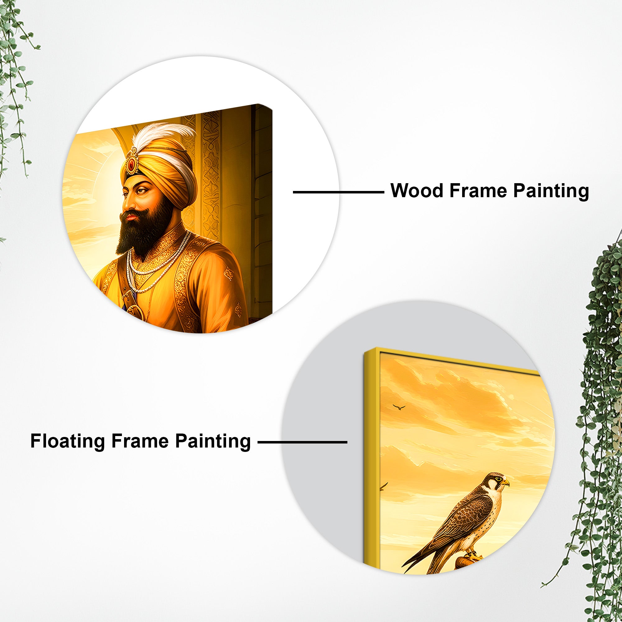 Sikh Warrior with Bird Painting Premium Wall Art for Home