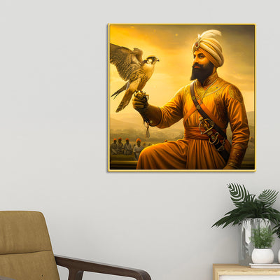 sikh-warrior-with-eagle-painting-premium-wall-decor
