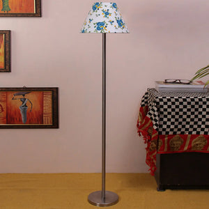 sky-blue-color-floral-art-decorative-conical-designer-steel-floor-lamp