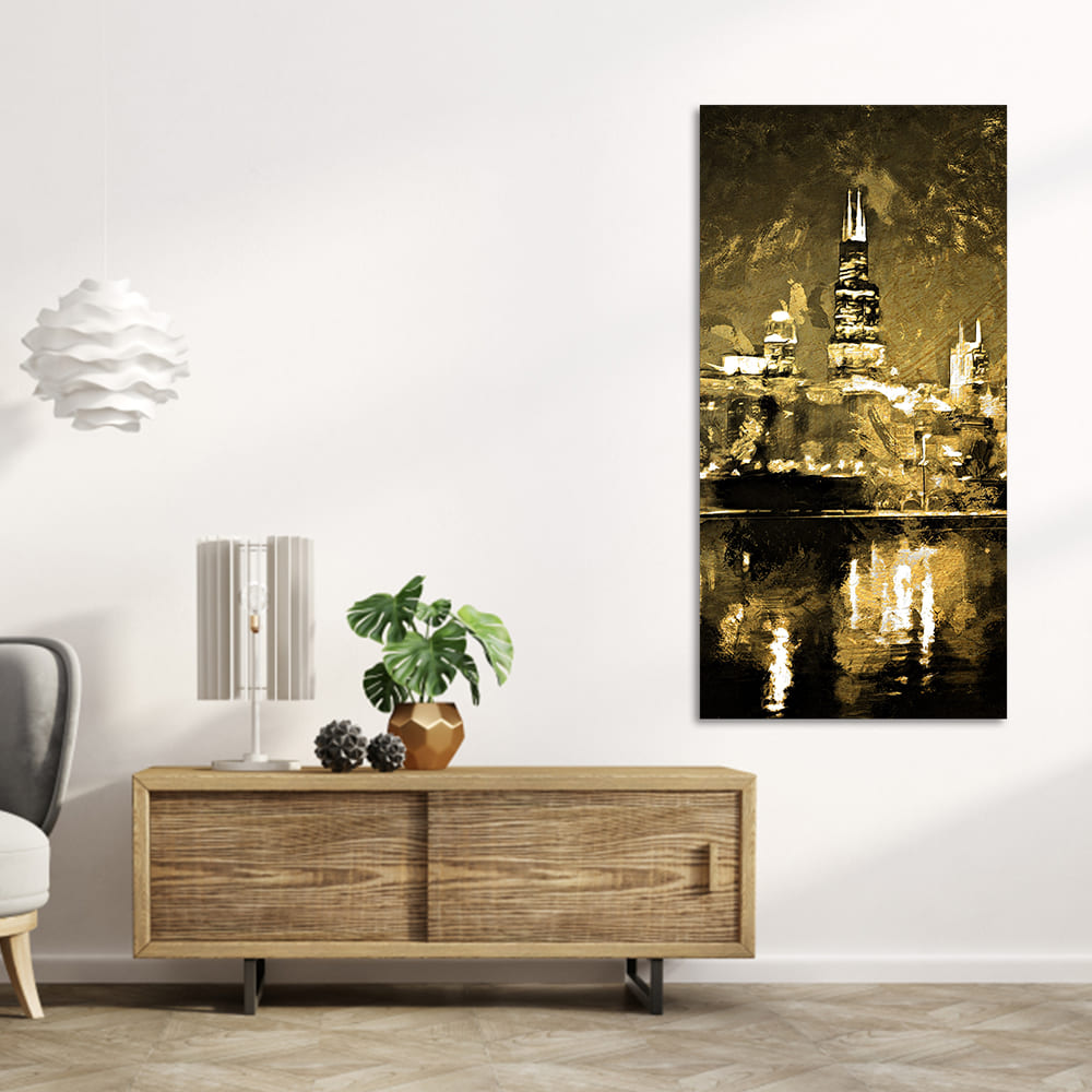 Skyline Night view Canvas Wall Painting