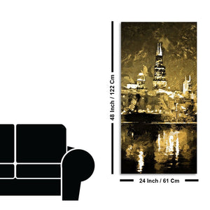 Skyline Night view Canvas Wall Painting