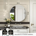 Sleek Black Edge Round Mirror Cabinet for Bathroom or Dressing Area