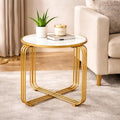 Sleek Designer Golden Metal Finish Side Table
