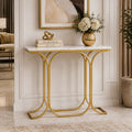Sleek Entryway Elegance Rectangular White Marble Console Table