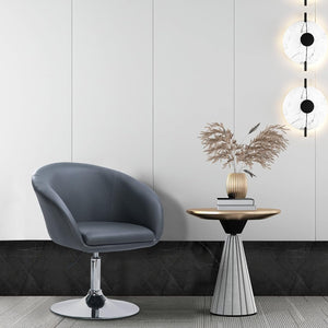 Sleek Grey Swivel Bar Chair with Padded Cushion