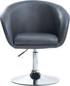 Sleek Grey Swivel Bar Chair with Padded Cushion