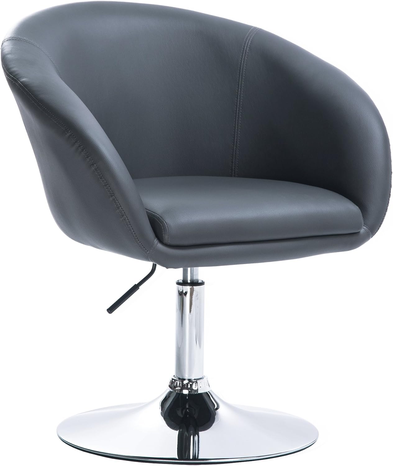 Sleek Grey Swivel Bar Chair with Padded Cushion