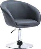 Sleek Grey Swivel Bar Chair with Padded Cushion