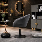 Sleek Grey Swivel Bar Chair with Padded Cushion