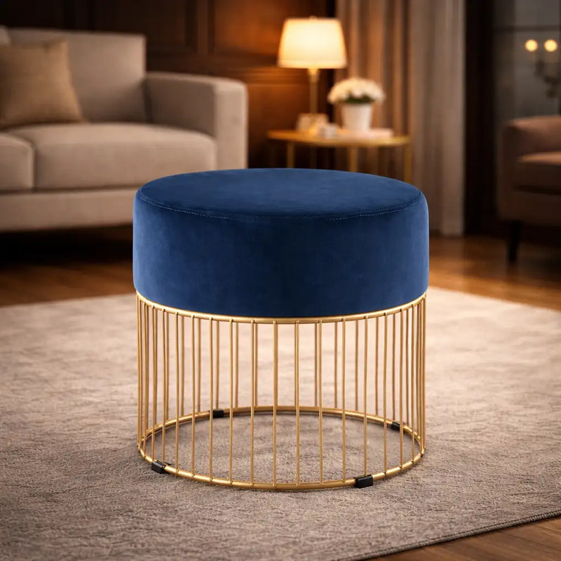 sleek-navy-steel-stool-with-luxurious-gold-frame