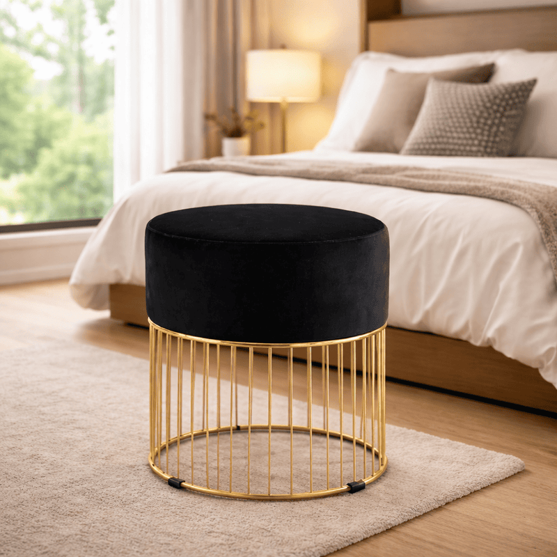 sleek-rich-black-steel-stool-with-luxurious-gold-frame