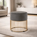 sleek-rich-grey-steel-stool-with-luxurious-gold-frame