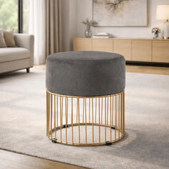 sleek-rich-grey-steel-stool-with-luxurious-gold-frame