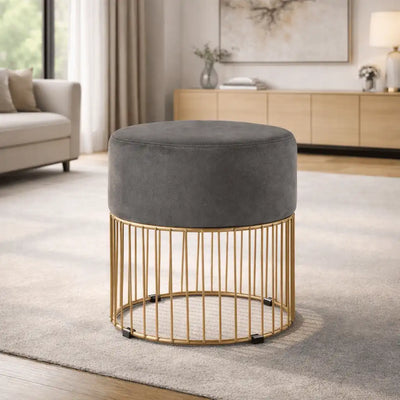 sleek-rich-grey-steel-stool-with-luxurious-gold-frame