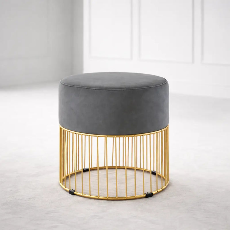 sleek-rich-grey-steel-stool-with-luxurious-gold-frame