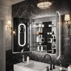 Smart Touch Bathroom Mirror Cabinet with Backlit LED