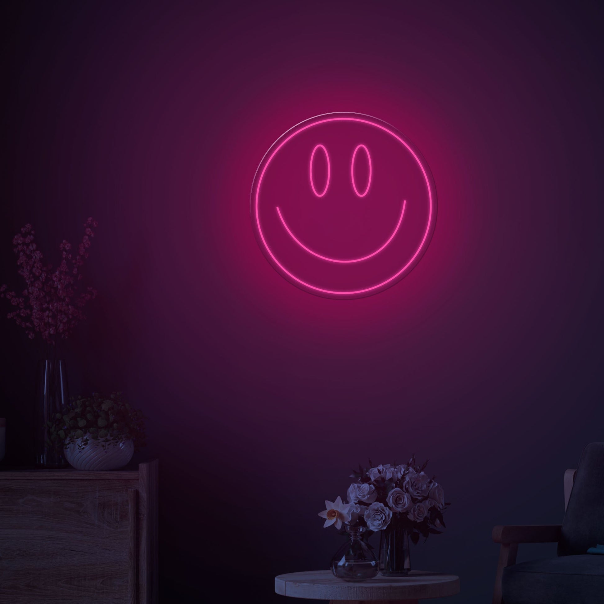 Smiley Face Emoji Neon Sign LED Light