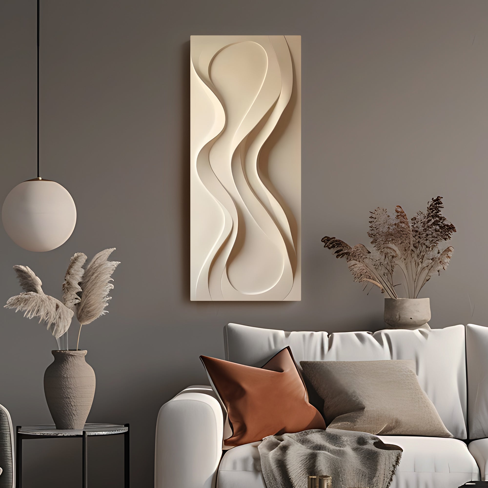 Soft Ripple Textured Fluid Form 3D Wall Art Home Decor