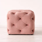 solid-pink-color-square-shaped-artistic-design-tufted-velvet-ottoman