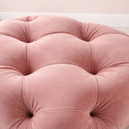 solid-pink-color-square-shaped-artistic-design-tufted-velvet-ottoman