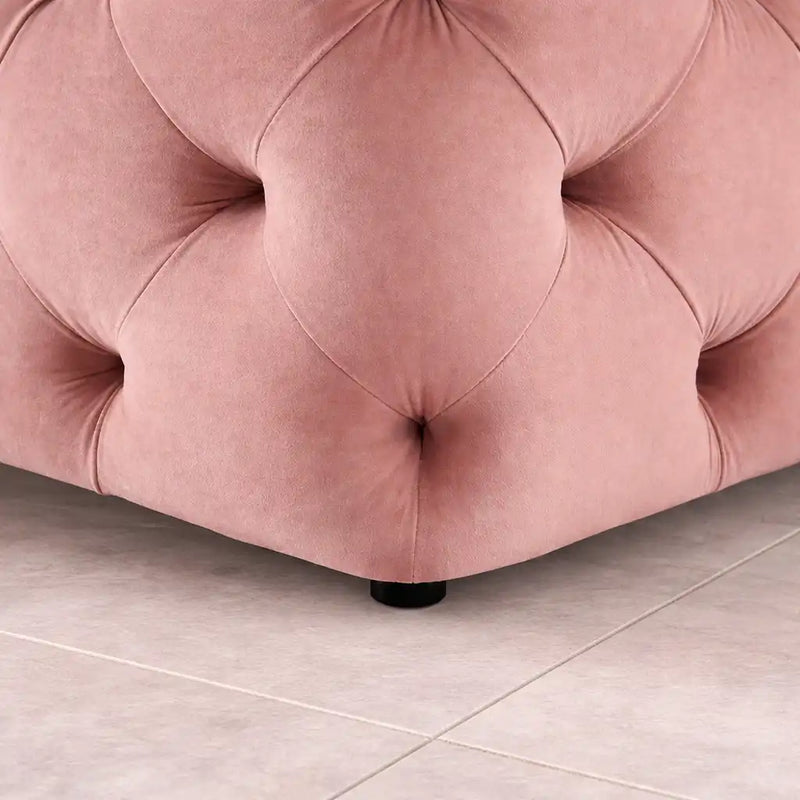 solid-pink-color-square-shaped-artistic-design-tufted-velvet-ottoman
