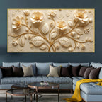 Sophisticated Cream Blossom Botanical 3D Canvas Wall Painting