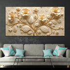 Sophisticated Cream Blossom Botanical 3D Canvas Wall Painting