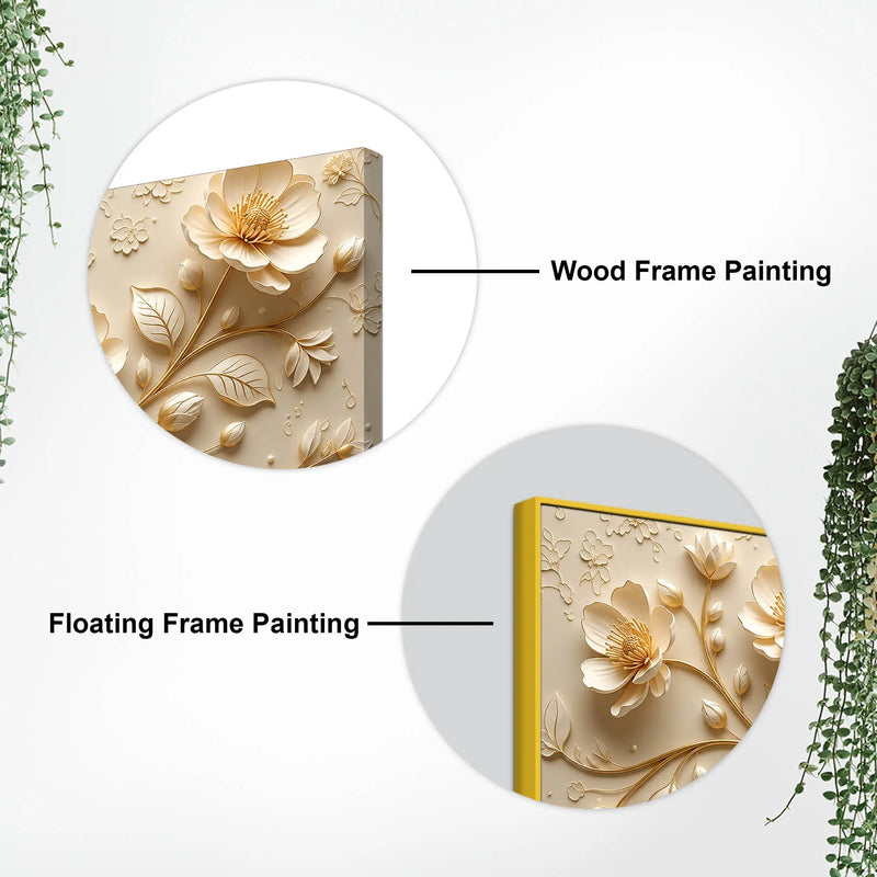 Sophisticated Cream Blossom Botanical 3D Canvas Wall Painting