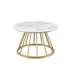 Sophisticated Marble Center Table with Golden Metal Frame