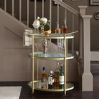 Sophisticated Oval Bar Trolley with Tiered Storage