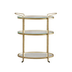 Sophisticated Oval Bar Trolley with Tiered Storage