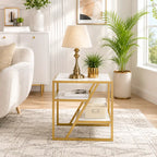 Space Saving Side Table with Dual Shelf Storage Design