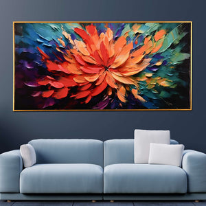 Spark in Bloom Hand Painted Wall Painting with Floating Frame