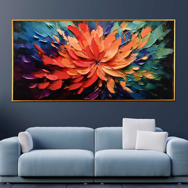 Spark in Bloom Hand Painted Wall Painting with Floating Frame