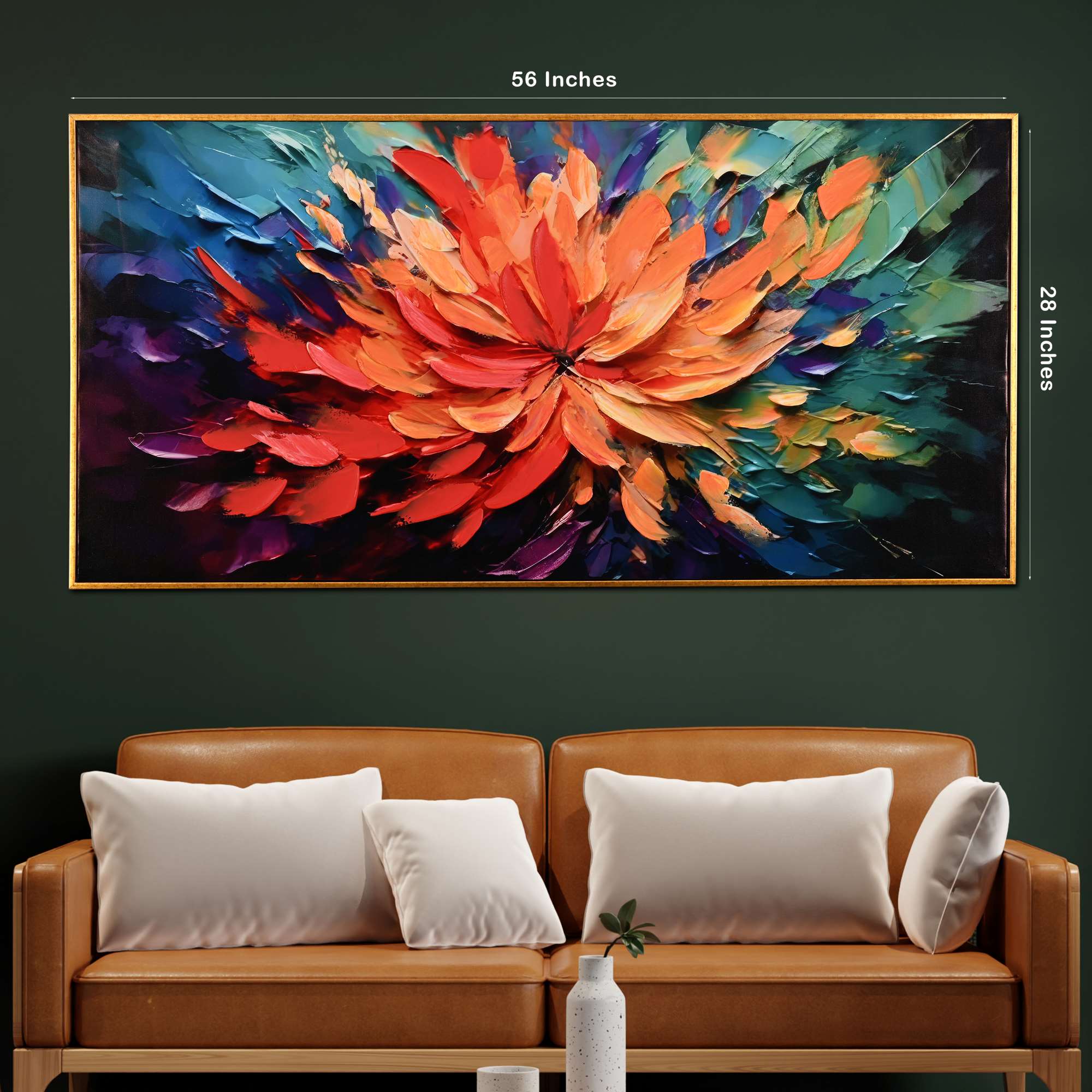 Spark in Bloom Hand Painted Wall Painting with Floating Frame