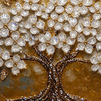 Sparkling Tree of Life Floating Frame Crystal Wall Painting