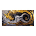 Spectacular Dark Black and Golden Abstract Wooden Wall Painting