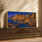 Spiritual Banaras Ghats Evening Scene Painting for Hallway Decor