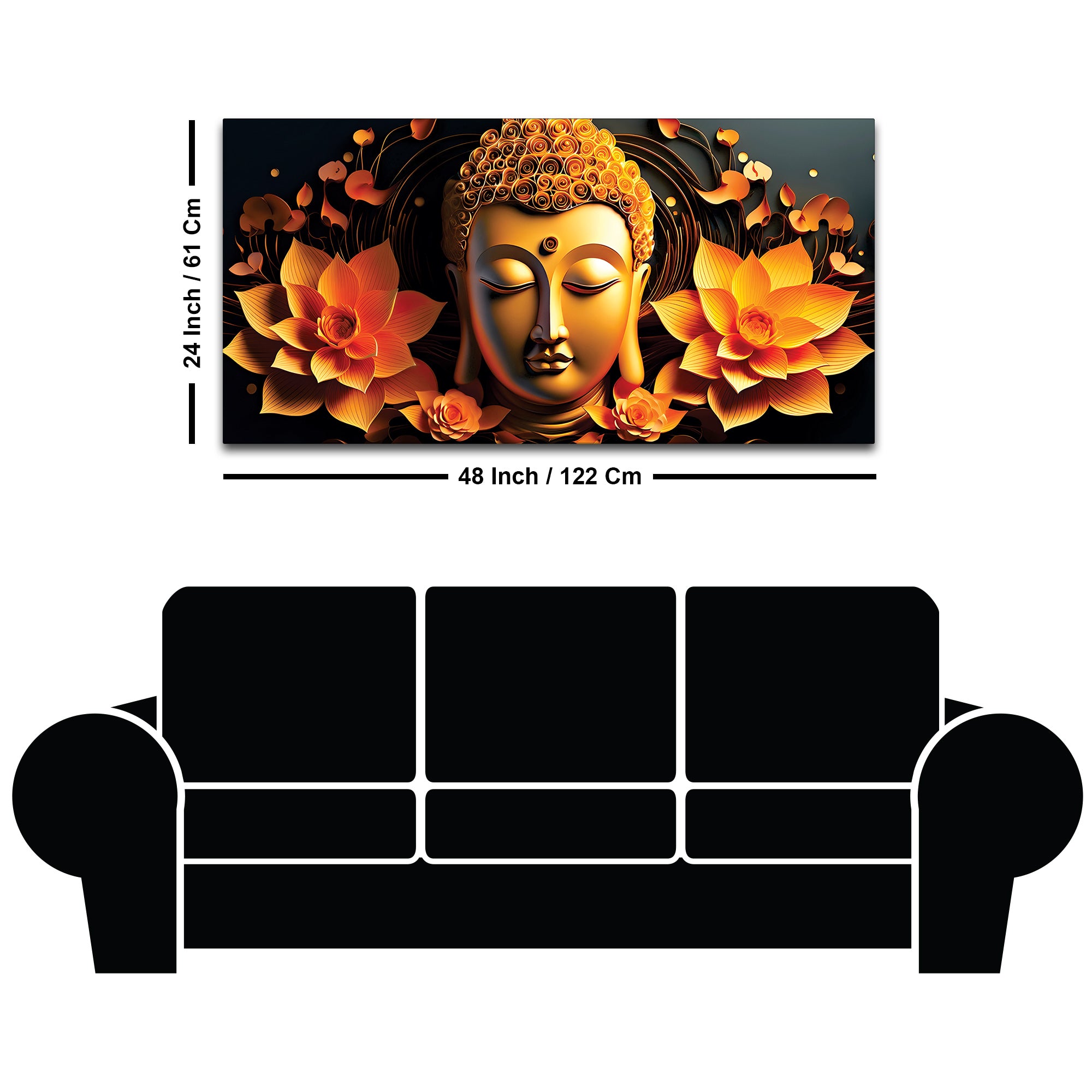 Spiritual Buddha Canvas Painting for Peaceful Interiors