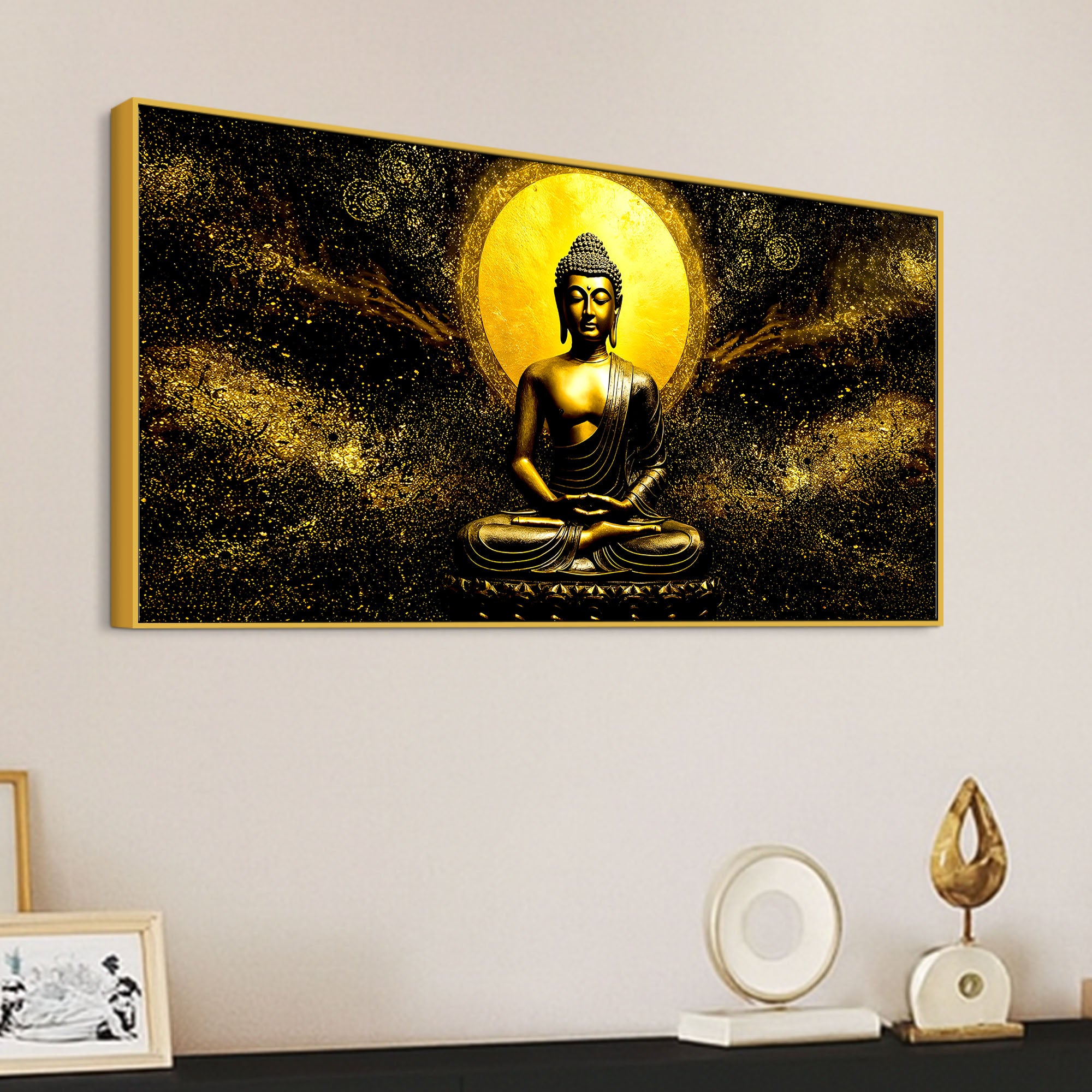 Spiritual Buddha Canvas Wall Painting for Bedroom & Living Room