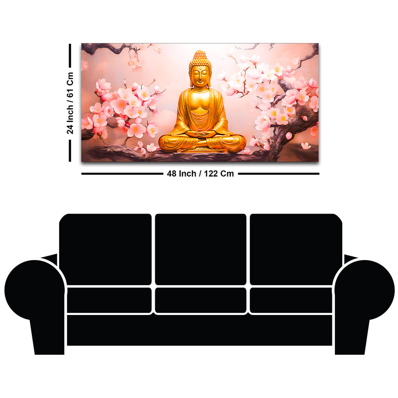 Spiritual Buddha Canvas Wall Painting for Peaceful Home Décor