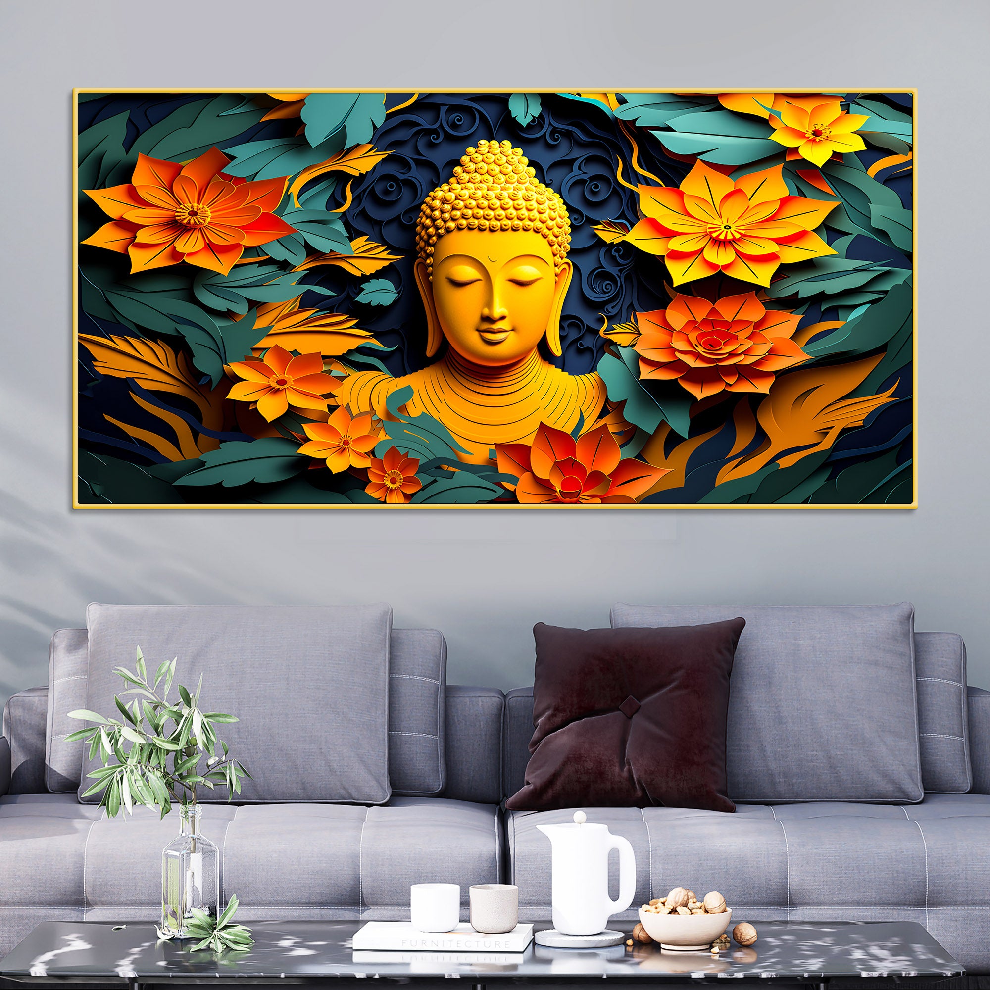 Spiritual Buddha Canvas Wall Painting for Serene Living Spaces